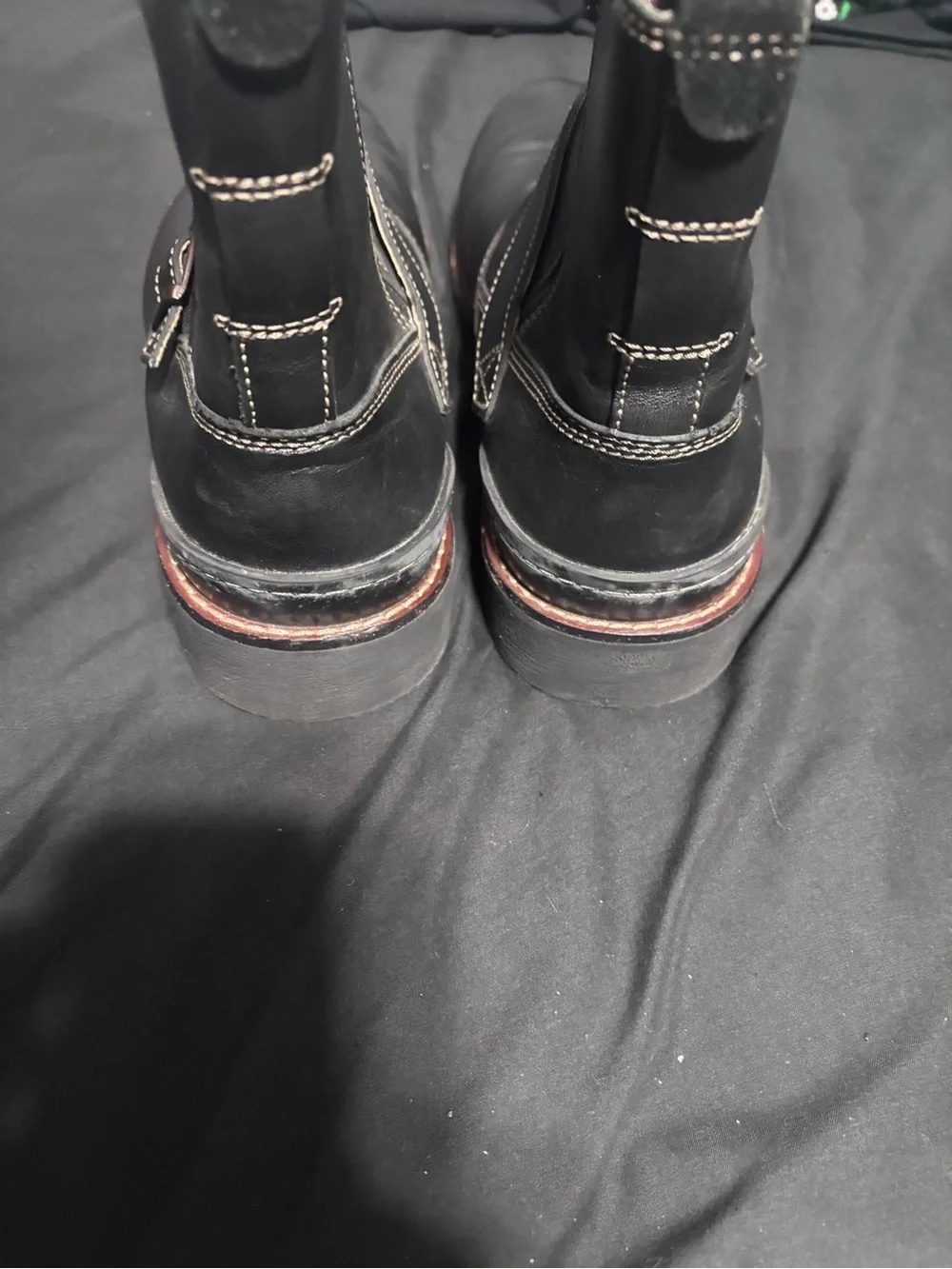 Clarks Black Leather Buckle Engineer Boots